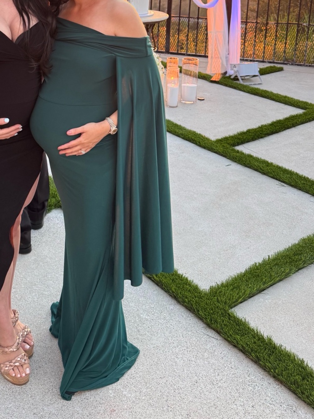 Club L London green gown maternity